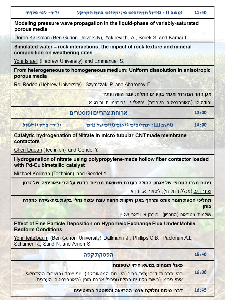 תכניית יום העיון (חלק ב')